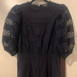 Express Lace Blue Jumpsuit